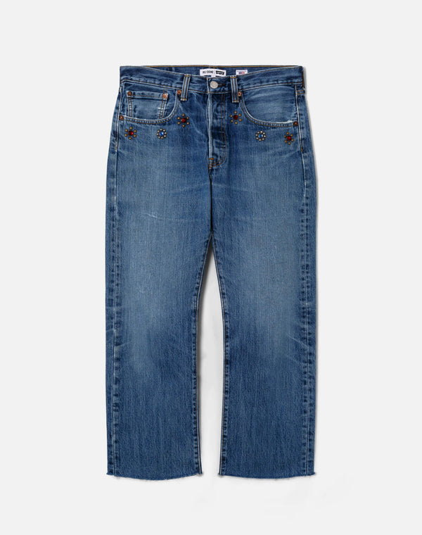 re done Studded Boyfriend Jean Indigo Bloom Stud