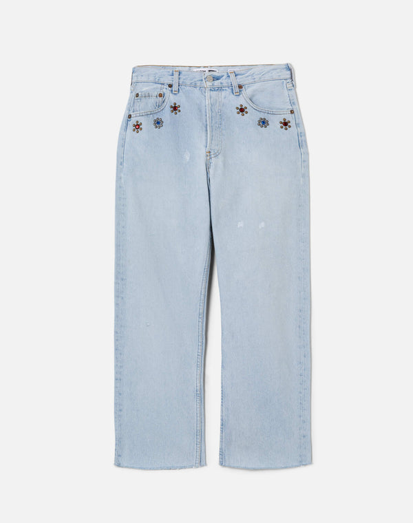 re done Studded Boyfriend Jean Indigo Bloom Stud