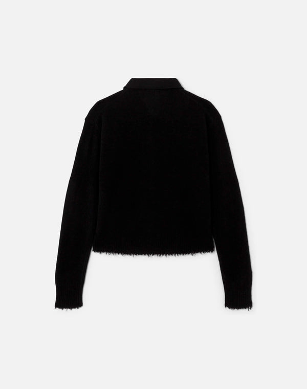 Re Done The Loose Polo Cardigan Black