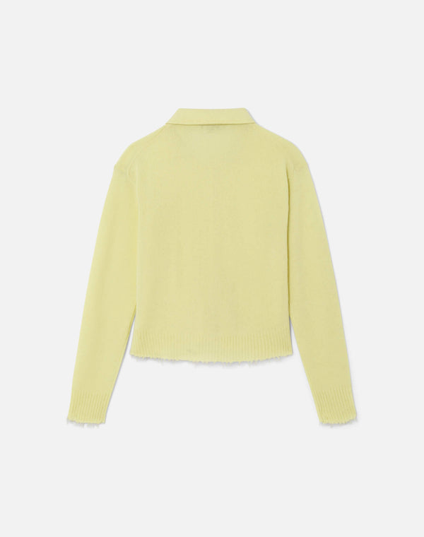 Re Done The Loose Polo Cardigan Limeade
