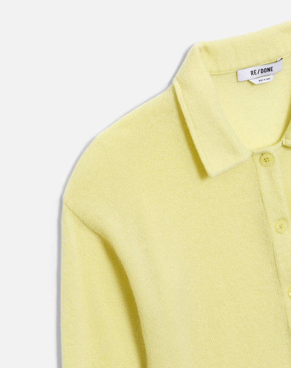 Re Done The Loose Polo Cardigan Limeade