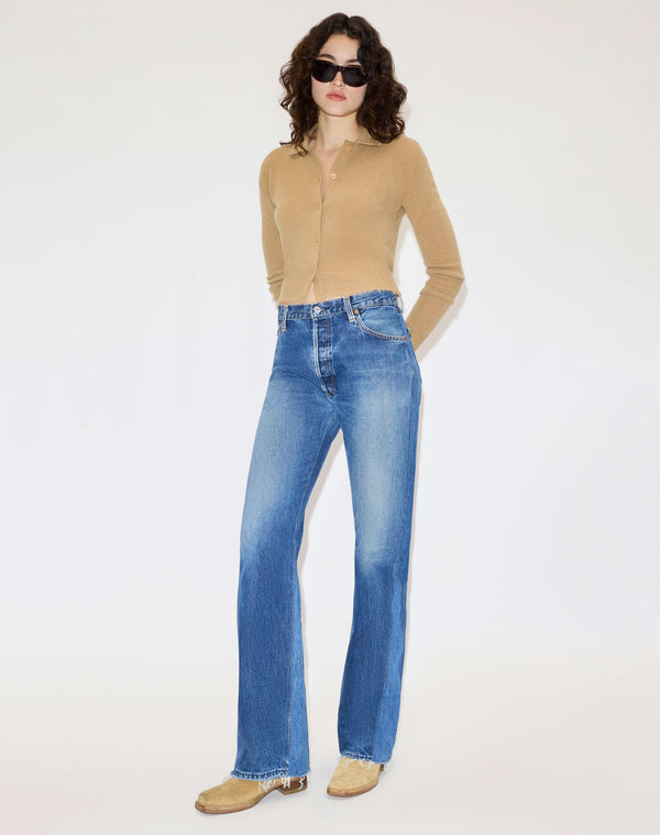 Re Done The Loose Polo Cardigan Toffee