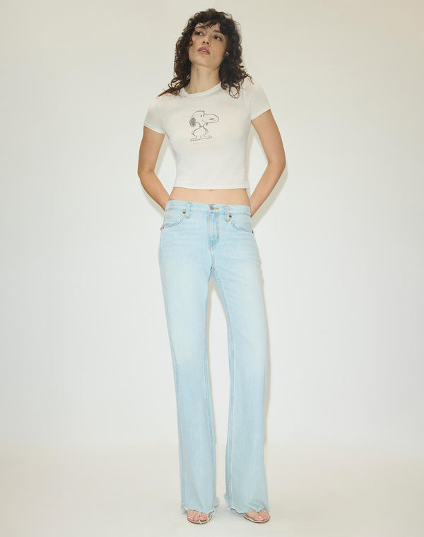 Re Done Tiny "Snoopy Smile" Tee Vintage White