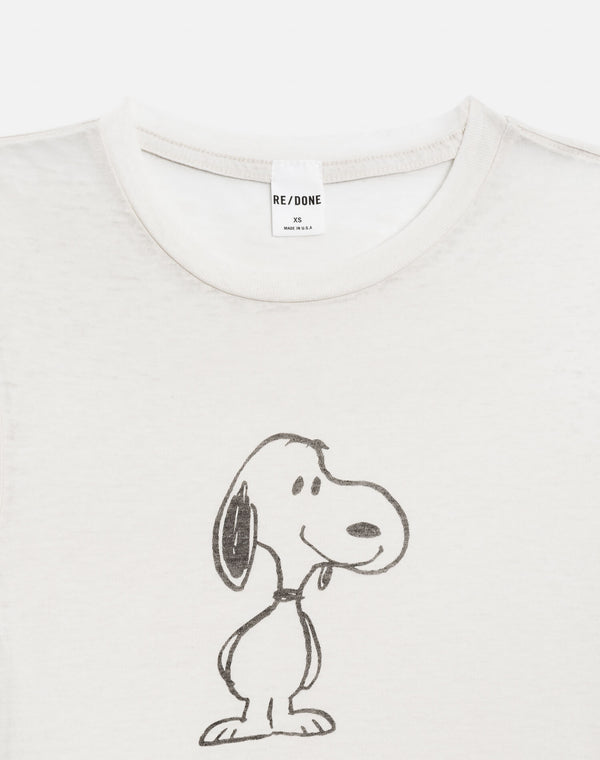 Re Done Tiny "Snoopy Smile" Tee Vintage White