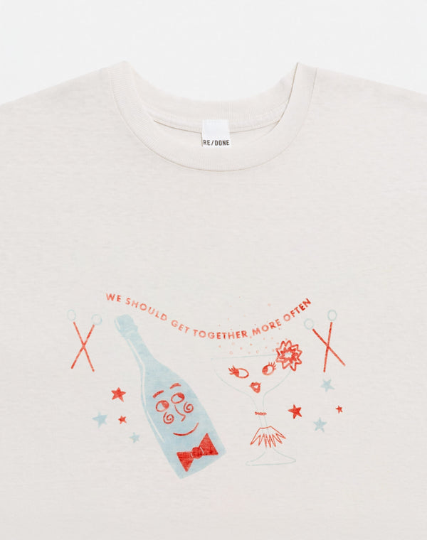 Re Done Tiny "Together" Tee Vintage White
