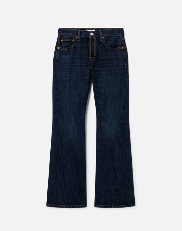 Re Done Twisted Mid Rise Bootcut DK Lady Blue