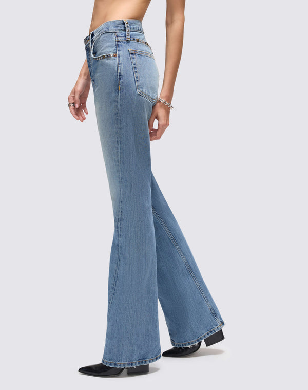 Re Done Twisted Mid Rise Bootcut Thunderstruck