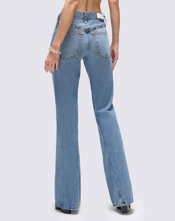 Re Done Twisted Mid Rise Bootcut Thunderstruck