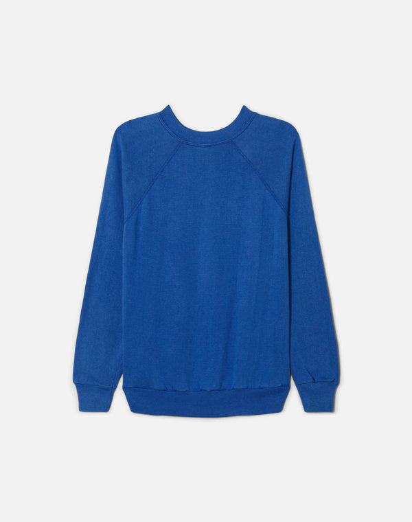 Re Done Upcycled "Ray Of Sunshine" Sweatshirt Blue