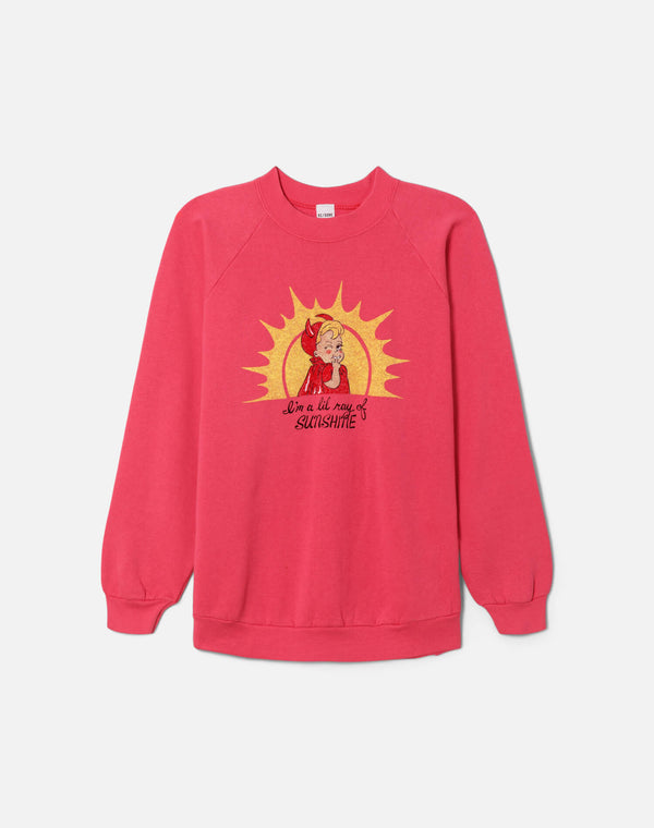re done Upcycled "Ray of Sunshine" Sweatshirt Pink
