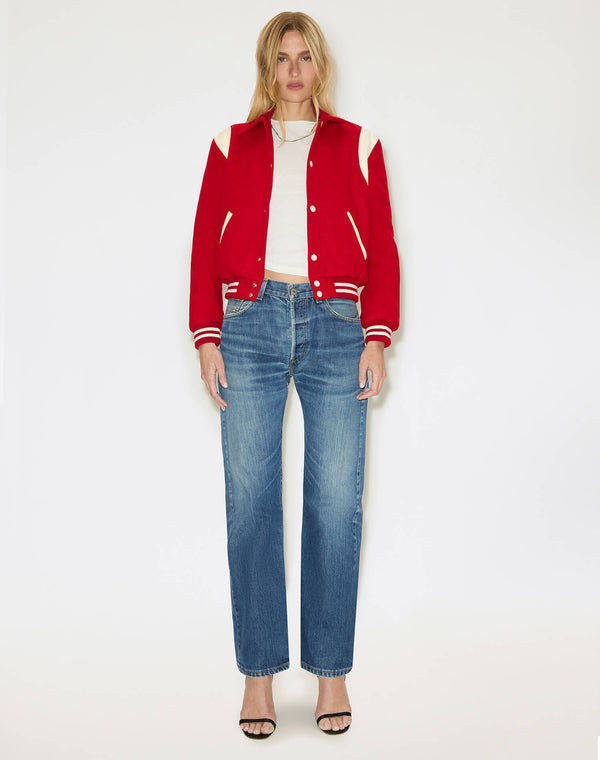 Re Done Varsity Jacket Red