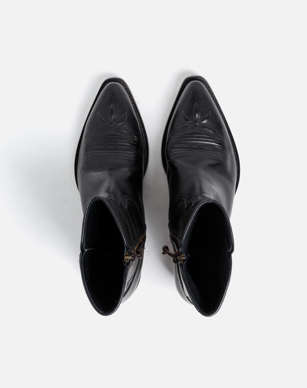 Re Done Western Boot Black Leather