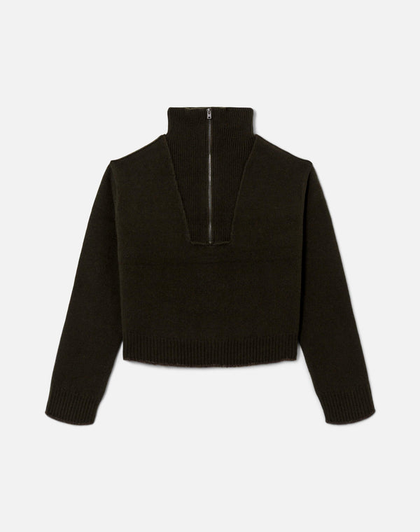 re done Zip Neck Pullover Olive Branch