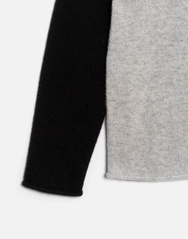 Re Done Shrunken Baseball Raglan Light Heather Grey/Black