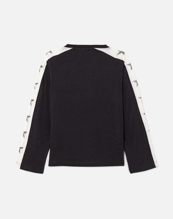Re Done Star Contrast Long Sleeve Jersey Washed Black