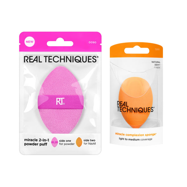 Real Techniques Miracle Complexion Sponge + Miracle 2-In-1 Powder Puff