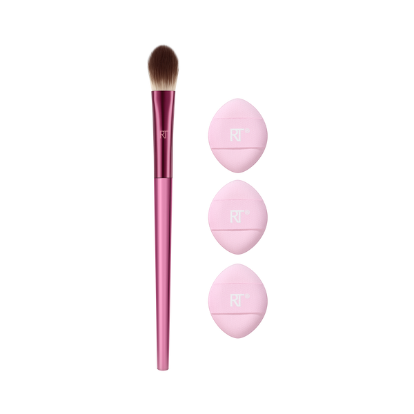 real techniques Brighten + Blur Brush + Puff Set