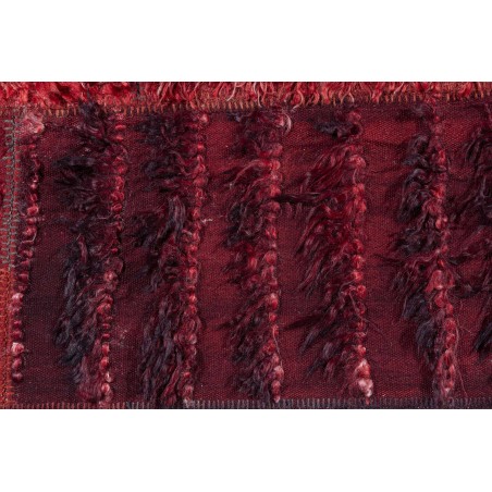 Really Nice Things Alfombra Vintage Filikli 100% Lana Roja Y Negra