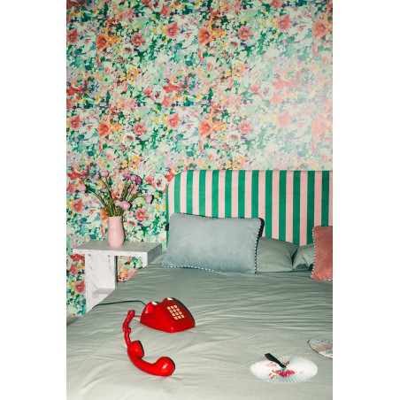 Really Nice Things Cabecero Eddie Tapizado Velvet (Stripes Green Pink)