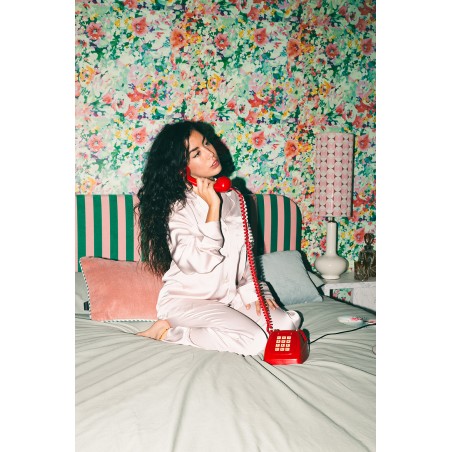 Really Nice Things Cabecero Eddie Tapizado Velvet (Stripes Green Pink)