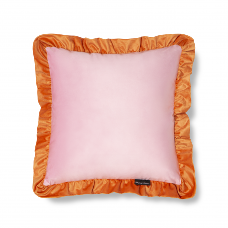 really nice things Cojín Ruffle Velvet GOrange - Rose Pink