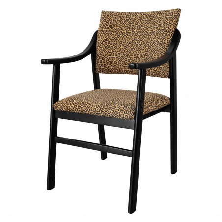 Really Nice Things Etienne Beech Wood Leopard Armrest Chair