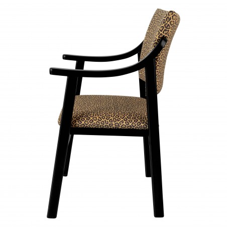 Really Nice Things Etienne Beech Wood Leopard Armrest Chair