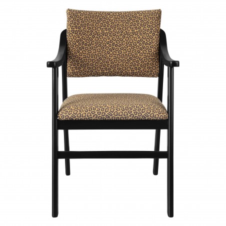 really nice things Etienne Beech Wood Leopard Armrest Chair