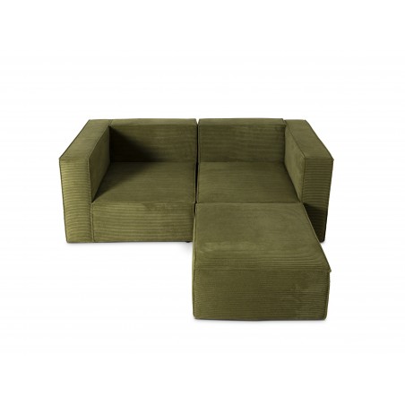 really nice things Harper 2 Seater Sofa Chaiselongue Green