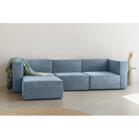 Really Nice Things Harper 4 Seater Chaise Longue Sofa Blue