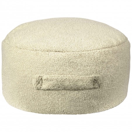 Really Nice Things Kids Round Pouf With Handle Cream