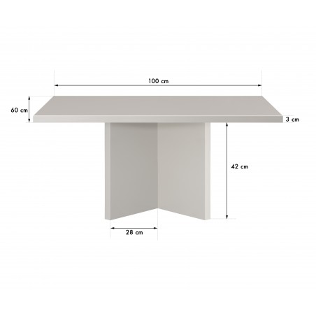 Really Nice Things Mesa Baja Rectangular Charla Taupe