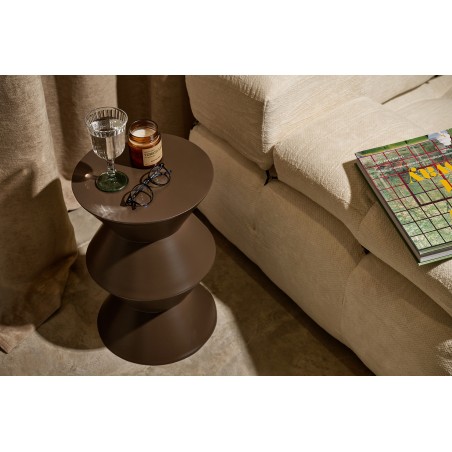 Really Nice Things Mesita Taburete Coleman Marrón Oscuro