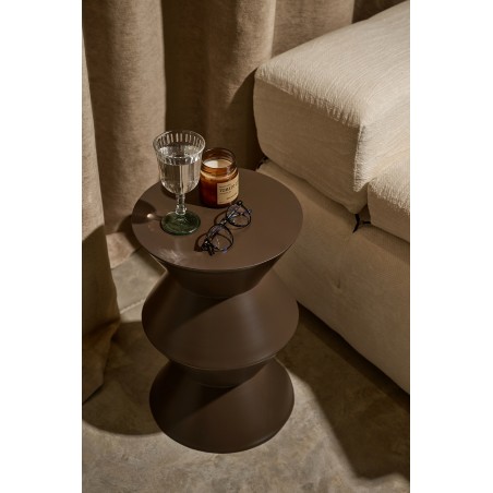 Really Nice Things Mesita Taburete Coleman Marrón Oscuro