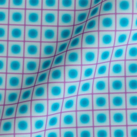 Really Nice Things Outdoor Fabric Lunar Grid Blue Lilac