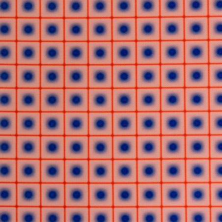 Really Nice Things Outdoor Fabric Lunar Grid Blue Red