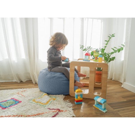 really nice things Puf redondo Kids con asa Cream