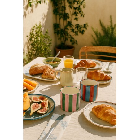 Really Nice Things Set Mugs Stripes Purple