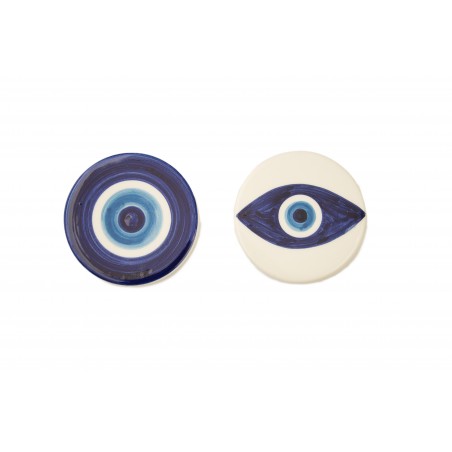 really nice things Set of 2 Ceramic Coasters (Eyes)