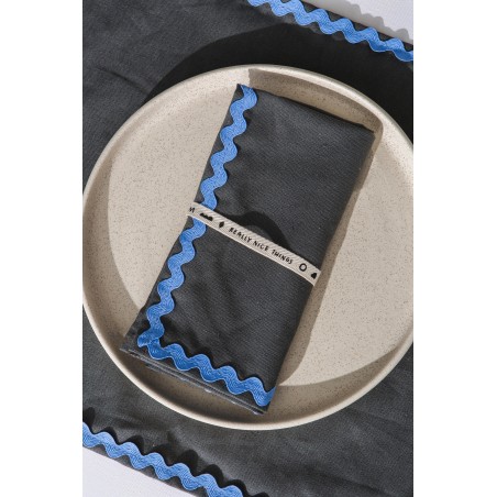 Really Nice Things Set Of 4 Wavy Grey Napkins