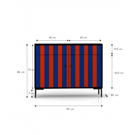 Really Nice Things Sideboard Alise Blue And Red