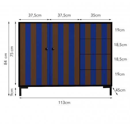 Really Nice Things Sideboard Wilma Blue And Brown