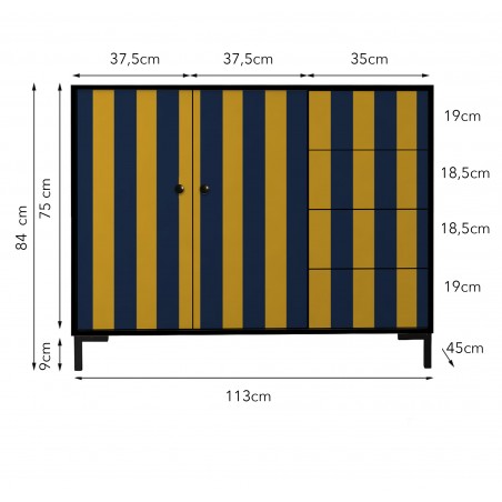 Really Nice Things Sideboard Wilma Blue And Yellow