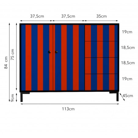 Really Nice Things Sideboard Wilma Red And Blue