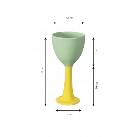 Really Nice Things Salut Verde And Amarillo Ceramic Wine Cup