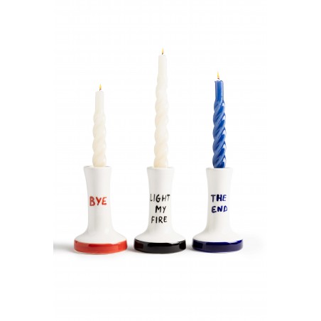 really nice things Set 3 Candelabras Ceramic Light my Fire