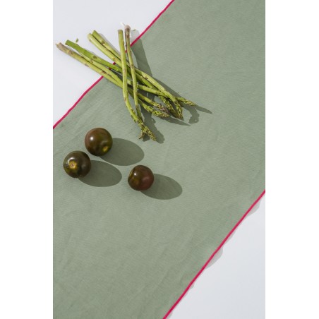 Really Nice Things Set Of 2 Contrast Edge Acqua Table Runners