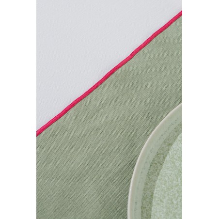 Really Nice Things Set Of 2 Contrast Edge Acqua Table Runners