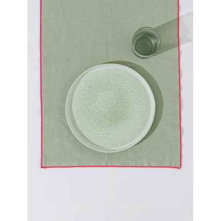 really nice things Set of 2 Contrast Edge Acqua table runners