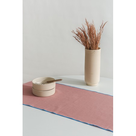 really nice things Set of 2 Contrast Edge Pink table runners